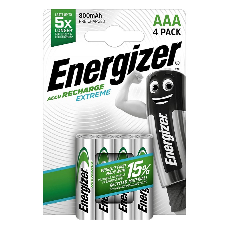 Piles Rechargeables AAA HR03 800mAh Energizer Extreme