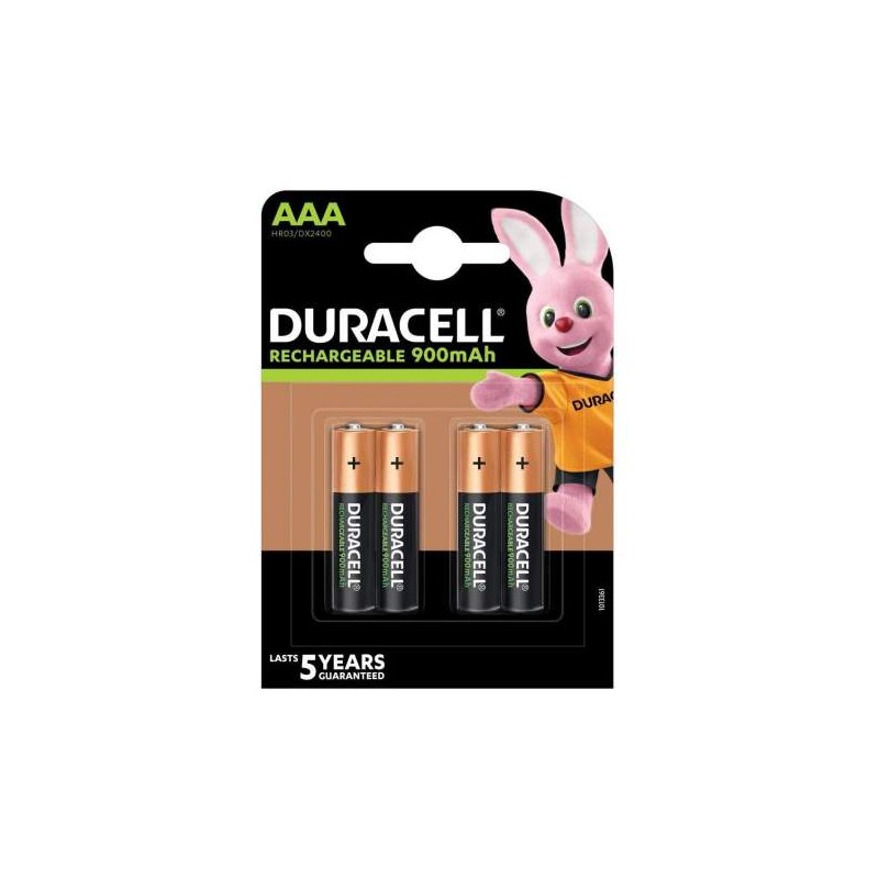 4 x Duracell Rechargeable AAA batteries 900 mAh NiMH LR03 HR03 ACCU DX2400  phone